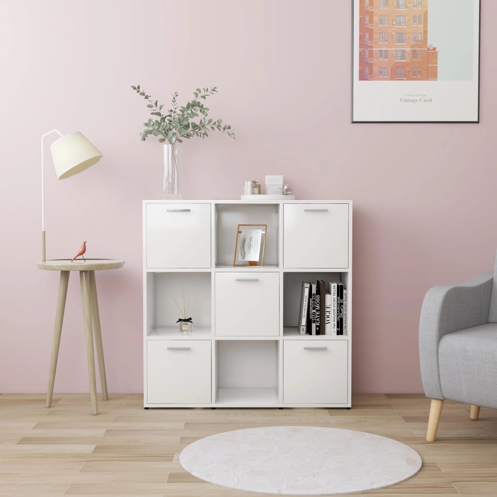 vidaXL Bibliotecă, alb, 90x30x90 cm, lemn prelucrat vidaXL Bibliotecă, alb, 90x30x90 cm, lemn prelucrat