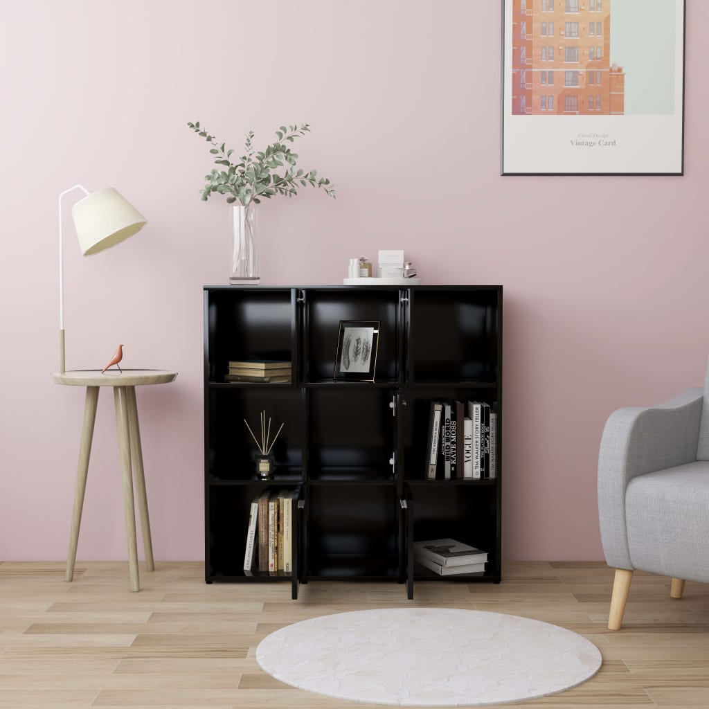 vidaXL Bibliotecă, negru, 90x30x90 cm, lemn prelucrat vidaXL Bibliotecă, negru, 90x30x90 cm, lemn prelucrat