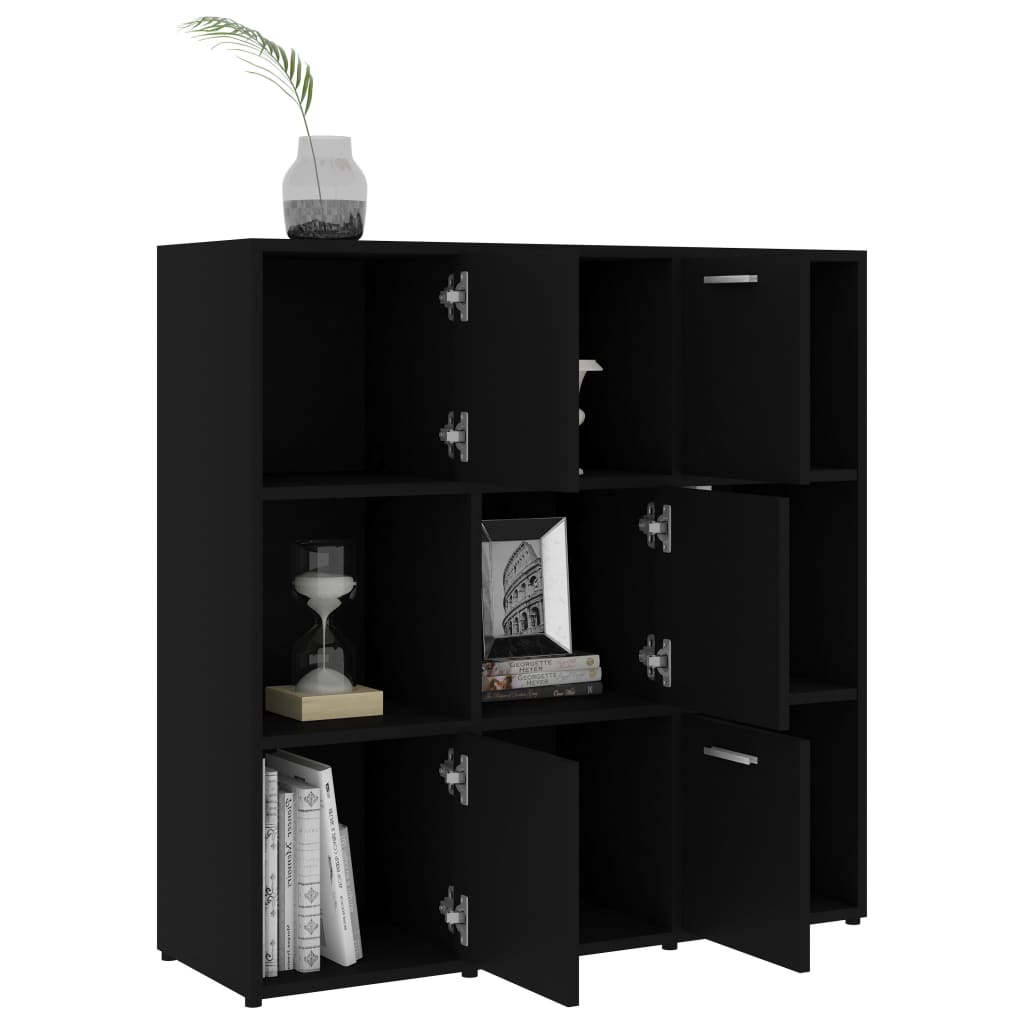 vidaXL Bibliotecă, negru, 90x30x90 cm, lemn prelucrat vidaXL Bibliotecă, negru, 90x30x90 cm, lemn prelucrat