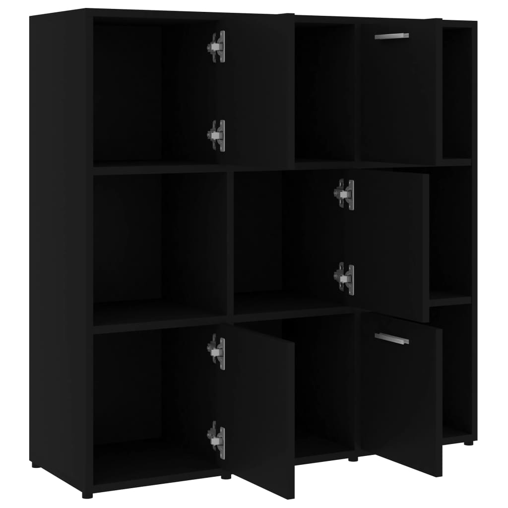 vidaXL Bibliotecă, negru, 90x30x90 cm, lemn prelucrat vidaXL Bibliotecă, negru, 90x30x90 cm, lemn prelucrat