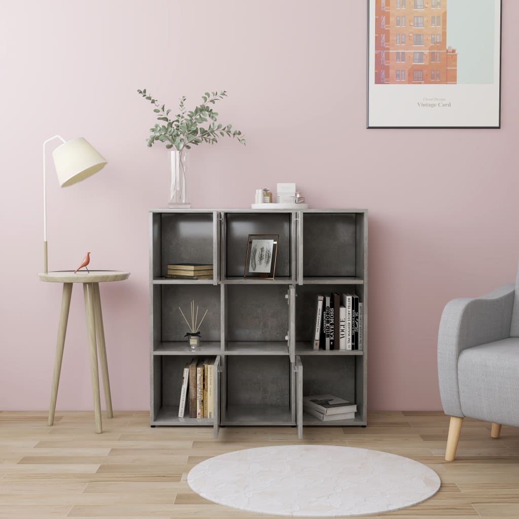 vidaXL Bibliotecă, gri beton, 90 x 30 x 90 cm, lemn prelucrat vidaXL Bibliotecă, gri beton, 90 x 30 x 90 cm, lemn prelucrat