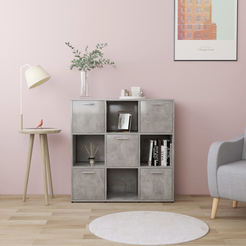 vidaXL Bibliotecă, gri beton, 90 x 30 x 90 cm, lemn prelucrat vidaXL Bibliotecă, gri beton, 90 x 30 x 90 cm, lemn prelucrat