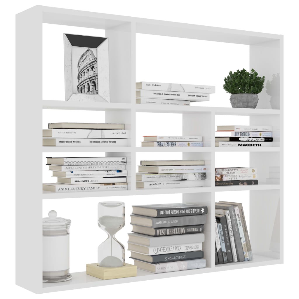 vidaXL Raft de perete, alb, 90x16x78 cm, lemn prelucrat