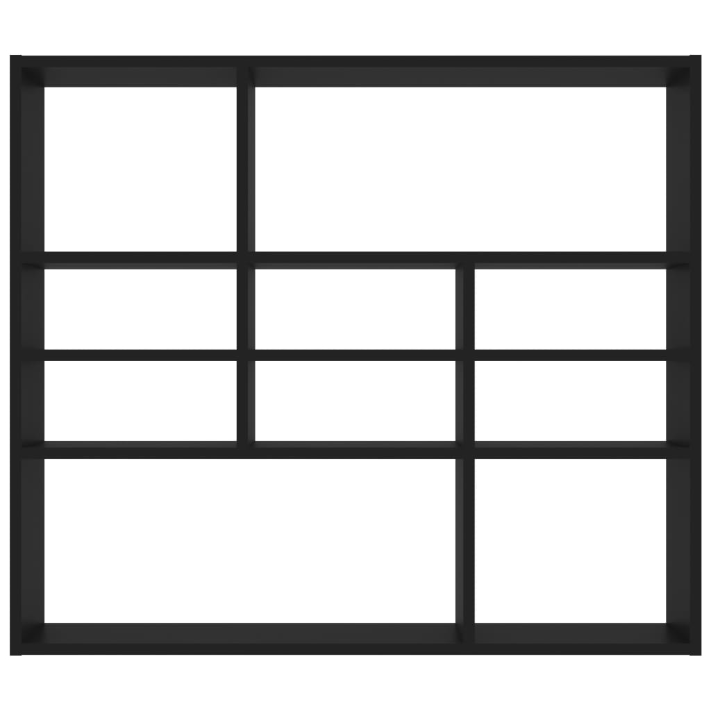vidaXL Raft de perete, negru, 90x16x78 cm, lemn prelucrat vidaXL Raft de perete, negru, 90x16x78 cm, lemn prelucrat