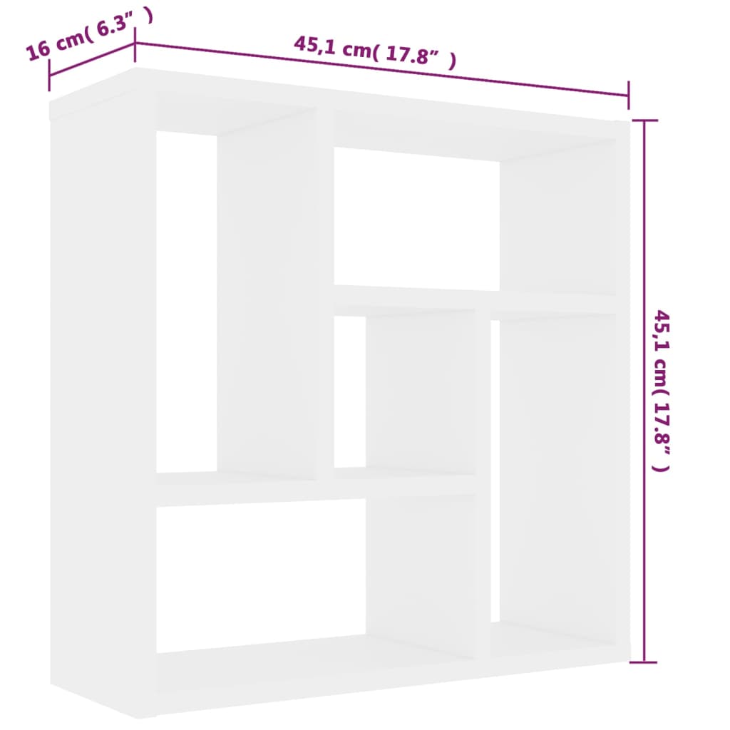 vidaXL Raft de perete, alb, 45,1 x 16 x 45,1 cm, lemn prelucrat vidaXL Raft de perete, alb, 45,1 x 16 x 45,1 cm, lemn prelucrat