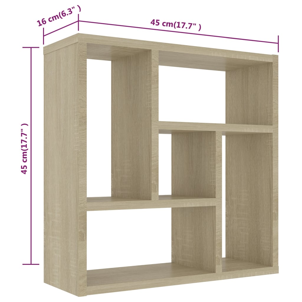 vidaXL Raft de perete, stejar Sonoma, 45,1x16x45,1 cm, lemn prelucrat