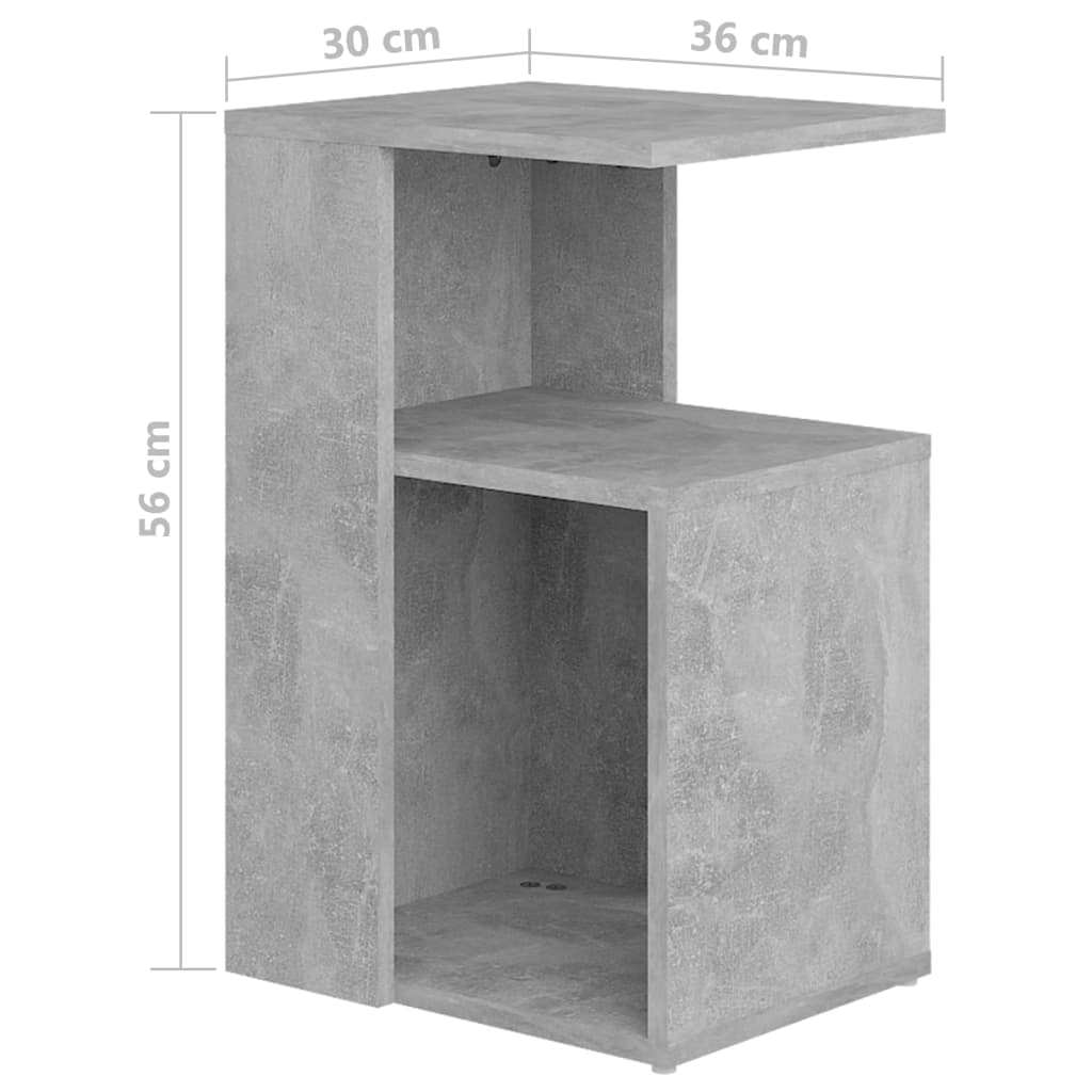 vidaXL Masă laterală, gri beton, 36x30x56 cm, lemn prelucrat vidaXL Masă laterală, gri beton, 36x30x56 cm, lemn prelucrat