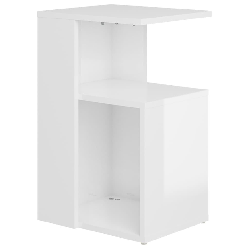 vidaXL Masă laterală, alb extralucios, 36x30x56 cm, lemn prelucrat vidaXL Masă laterală, alb extralucios, 36x30x56 cm, lemn prelucrat