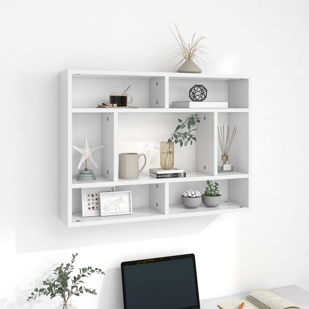 vidaXL Raft de perete, alb, 75x16x55 cm, lemn prelucrat vidaXL Raft de perete, alb, 75x16x55 cm, lemn prelucrat