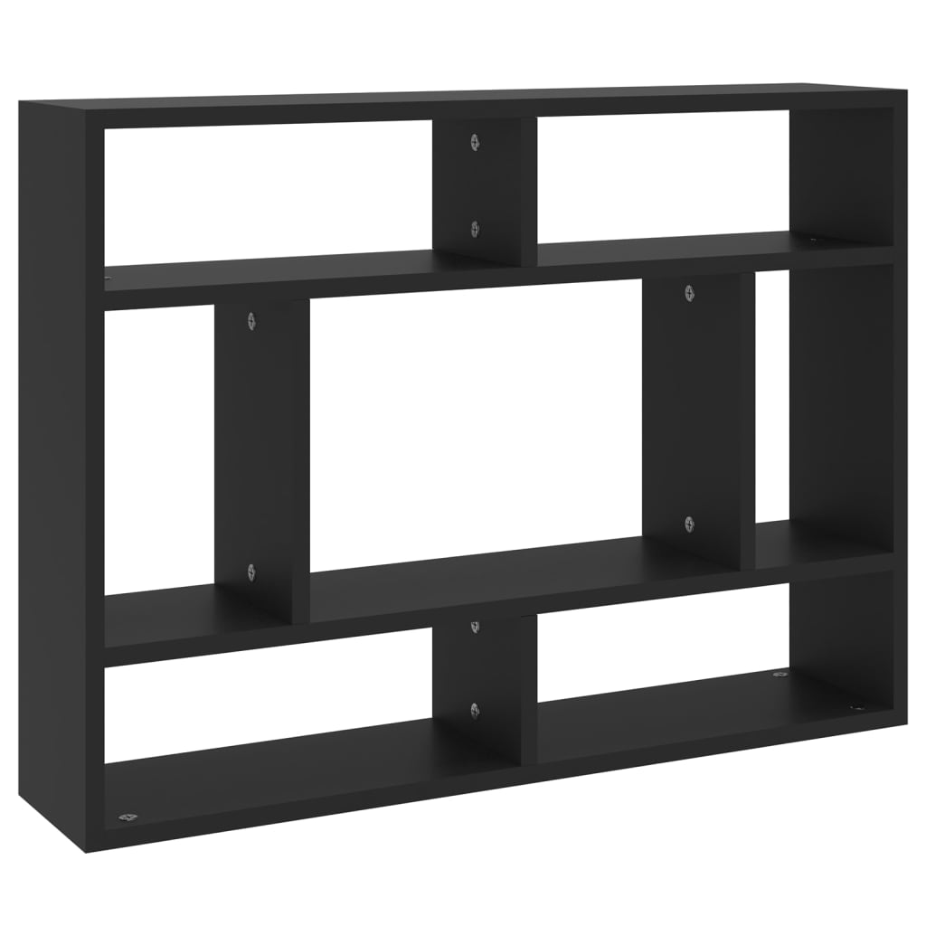 vidaXL Raft de perete, negru, 75x16x55 cm, lemn prelucrat vidaXL Raft de perete, negru, 75x16x55 cm, lemn prelucrat