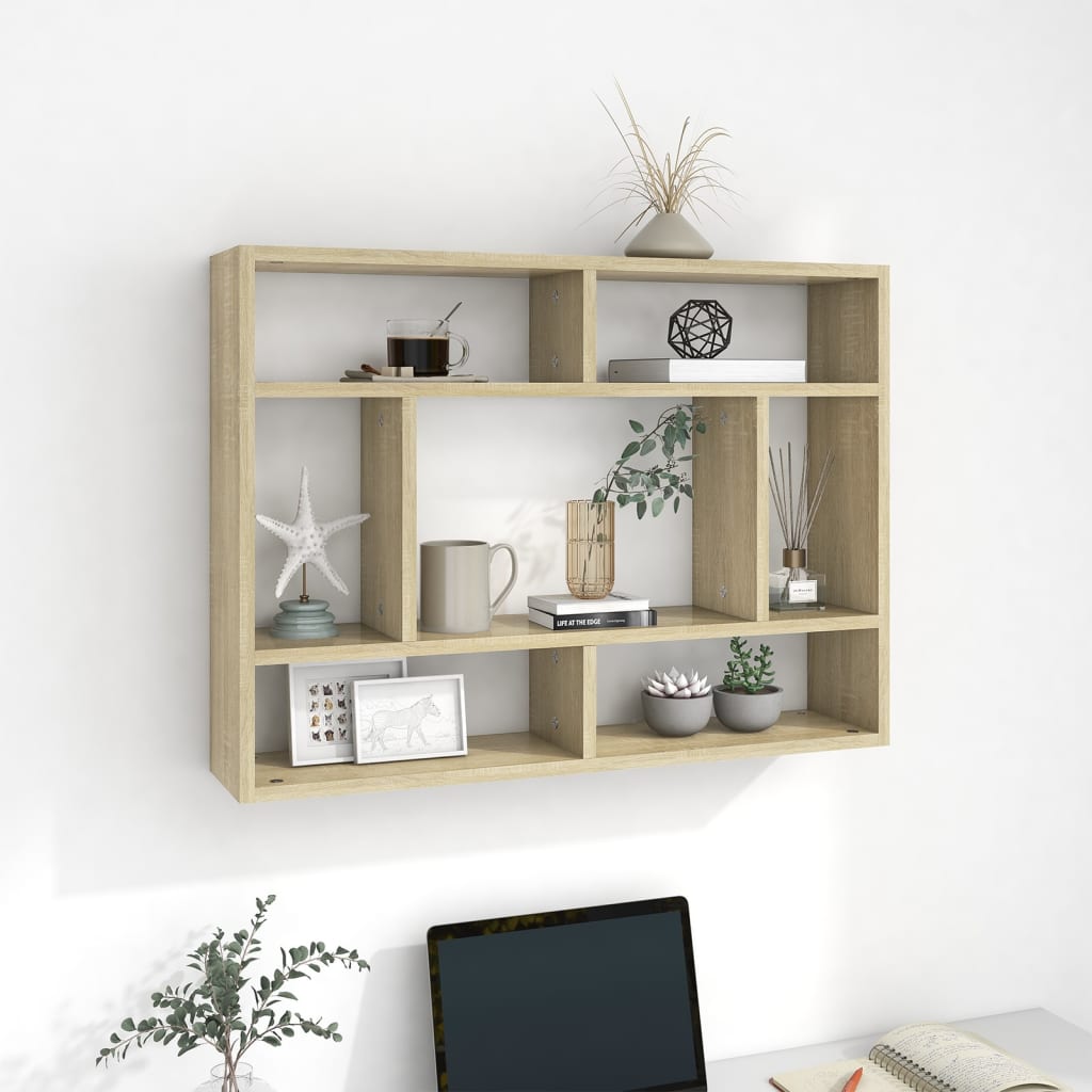 vidaXL Raft de perete, stejar Sonoma, 75x16x55 cm, lemn prelucrat vidaXL Raft de perete, stejar Sonoma, 75x16x55 cm, lemn prelucrat