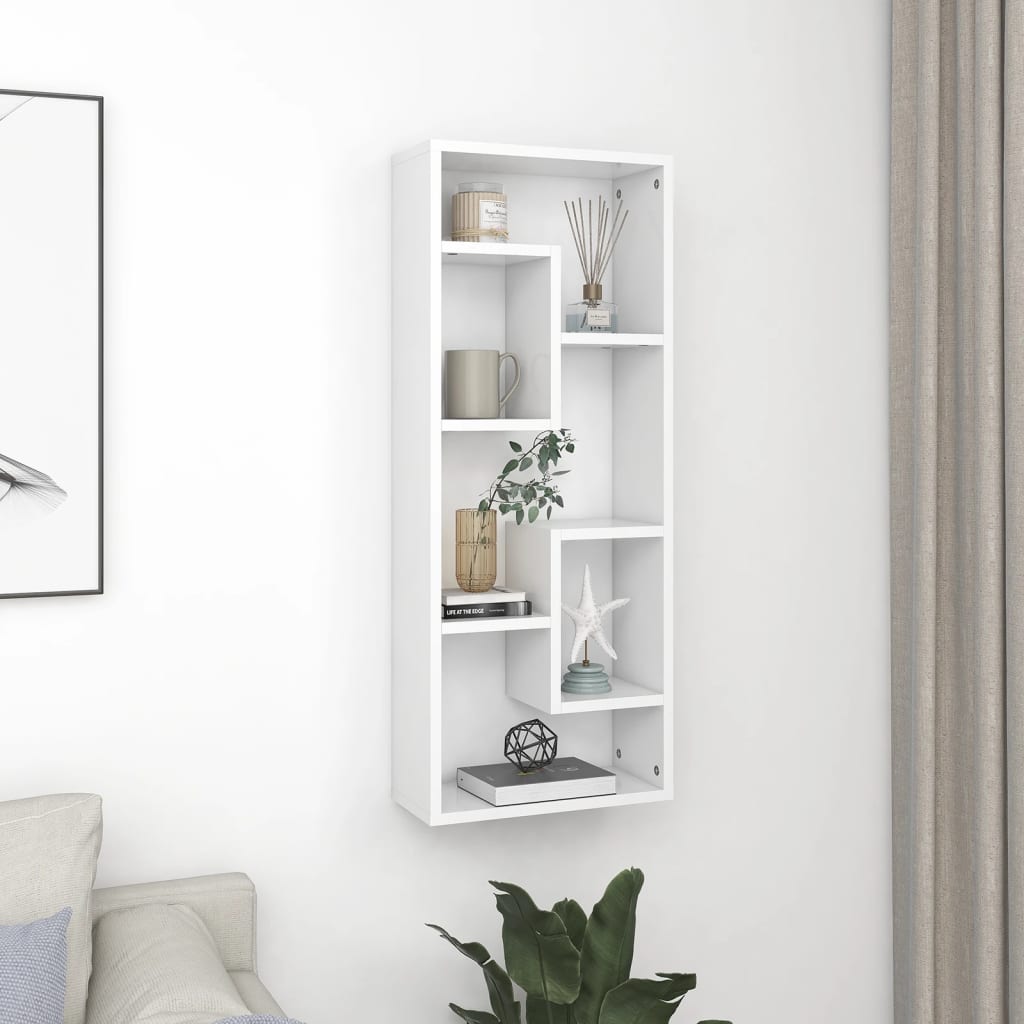 vidaXL Raft de perete, alb, 36x16x90 cm, lemn prelucrat vidaXL Raft de perete, alb, 36x16x90 cm, lemn prelucrat