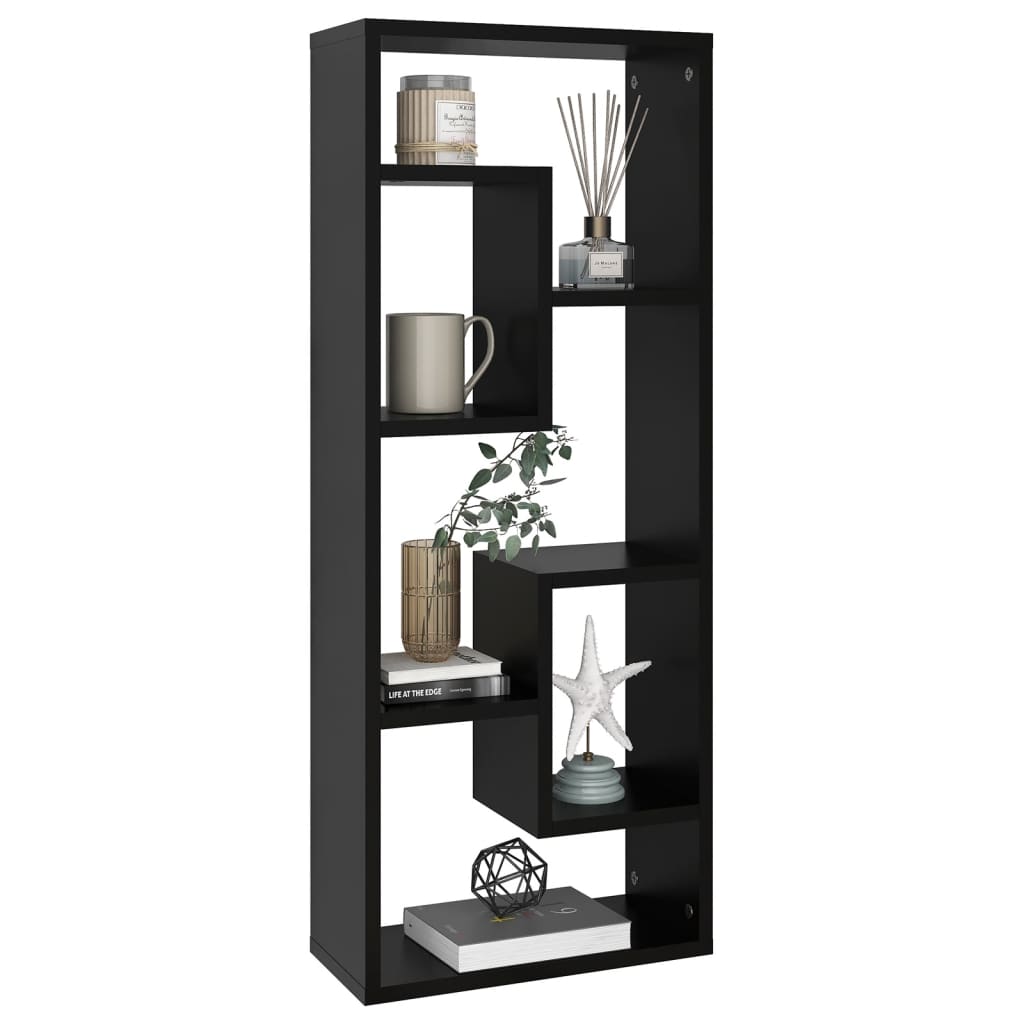 vidaXL Raft de perete, negru, 36x16x90 cm, lemn prelucrat vidaXL Raft de perete, negru, 36x16x90 cm, lemn prelucrat