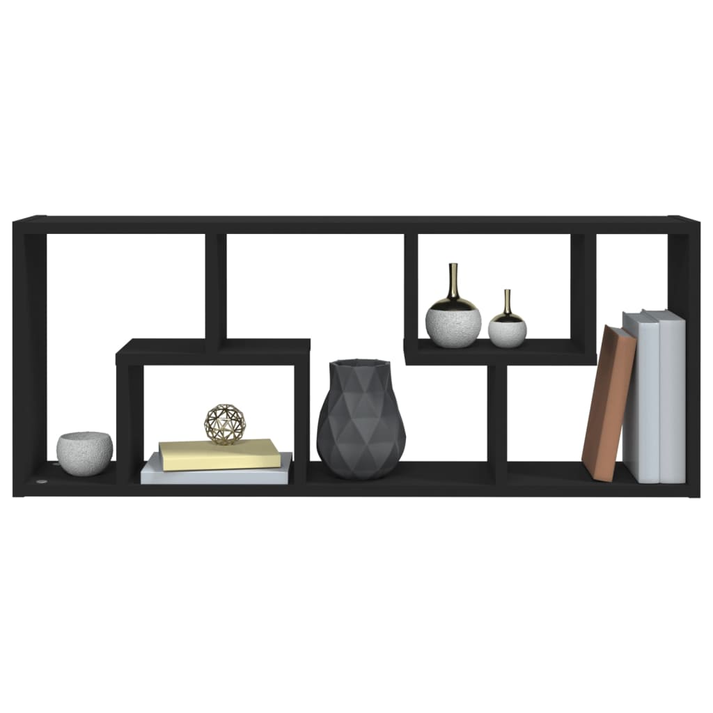 vidaXL Raft de perete, negru, 36x16x90 cm, lemn prelucrat vidaXL Raft de perete, negru, 36x16x90 cm, lemn prelucrat