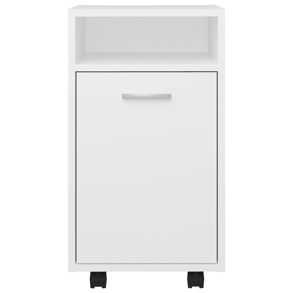 vidaXL Dulap lateral cu roți, alb, 33x38x60 cm, lemn prelucrat