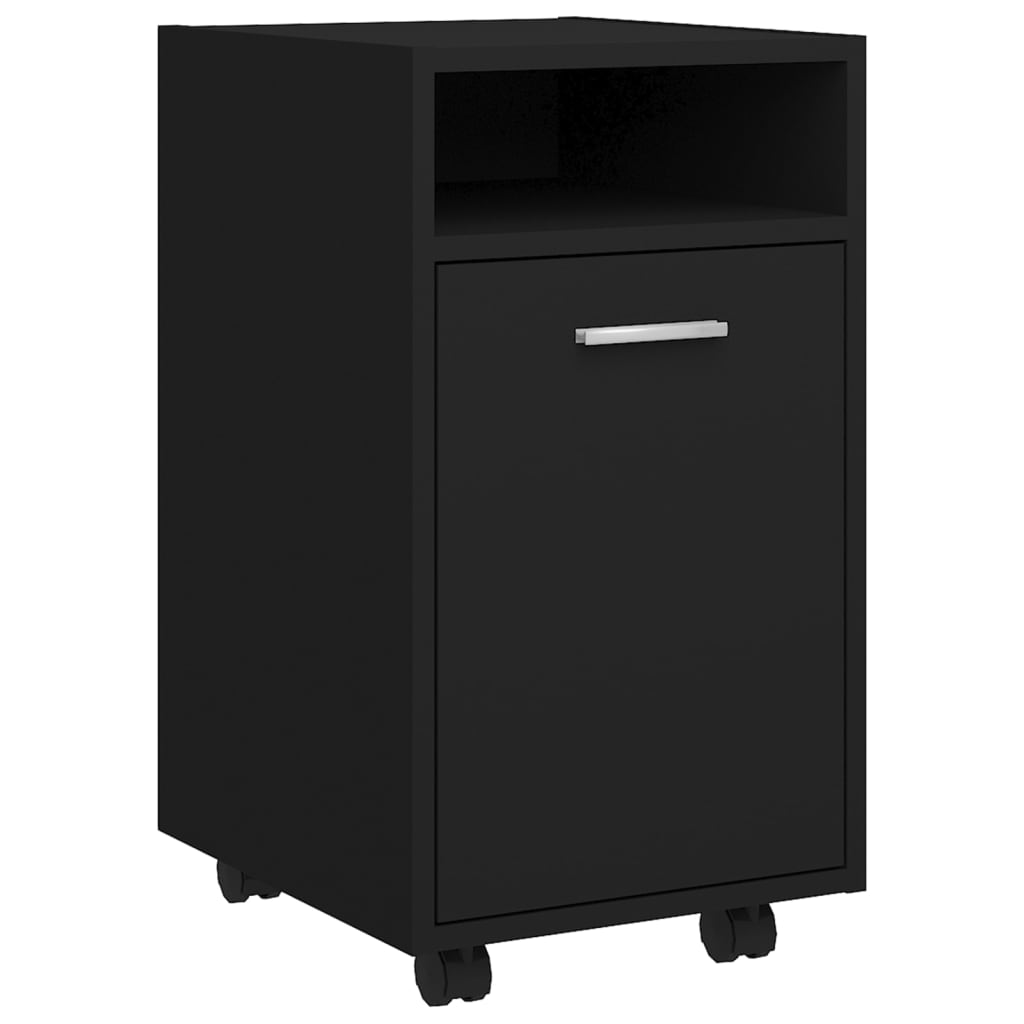 vidaXL Dulap lateral cu roți, negru, 33x38x60 cm, PAL