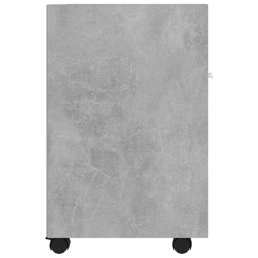 vidaXL Dulap lateral cu roți, gri beton, 33x38x60 cm, lemn prelucrat