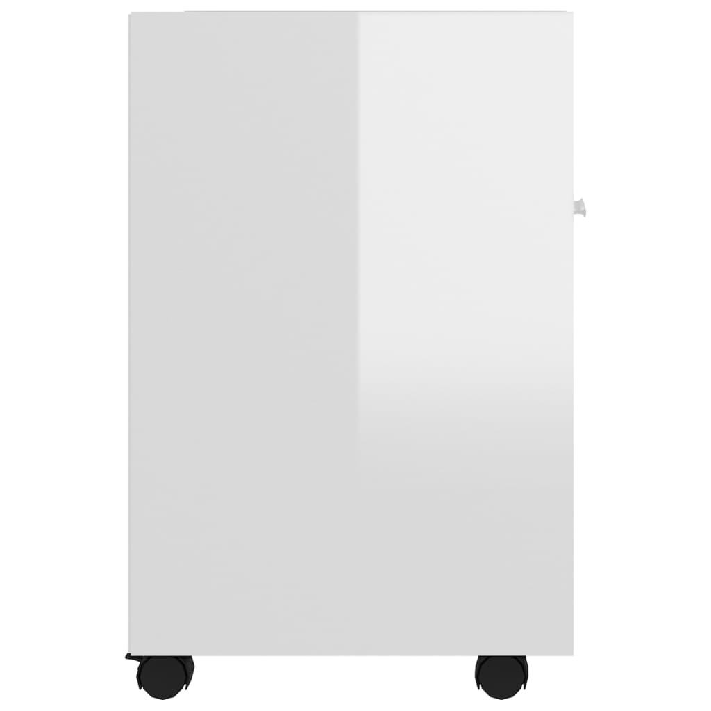 vidaXL Dulap lateral cu roți alb extralucios 33x38x60cm lemn prelucrat vidaXL Dulap lateral cu roți alb extralucios 33x38x60cm lemn prelucrat