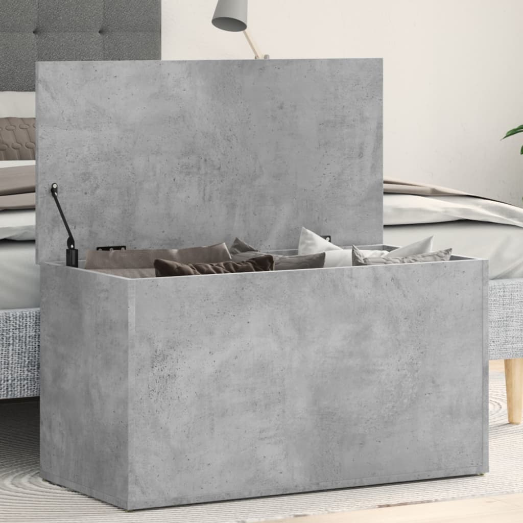 vidaXL Cufăr de depozitare, gri beton, 84x42x46 cm, lemn compozit vidaXL Cufăr de depozitare, gri beton, 84x42x46 cm, lemn compozit