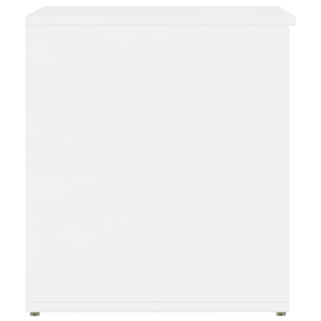 vidaXL Cufăr depozitare, alb extralucios, 84x42x46 cm, lemn compozit vidaXL Cufăr depozitare, alb extralucios, 84x42x46 cm, lemn compozit