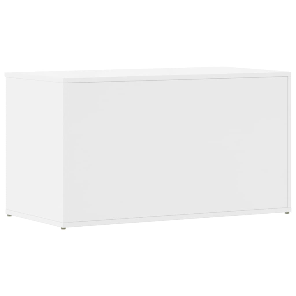 vidaXL Cufăr depozitare, alb extralucios, 84x42x46 cm, lemn compozit vidaXL Cufăr depozitare, alb extralucios, 84x42x46 cm, lemn compozit