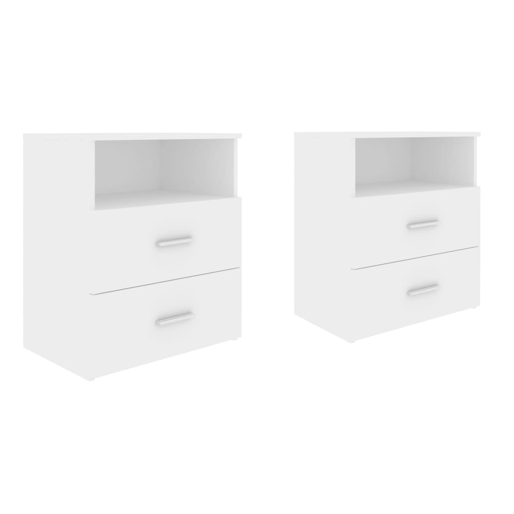vidaXL Noptiere, 2 buc., alb, 50x32x60 cm vidaXL Noptiere, 2 buc., alb, 50x32x60 cm