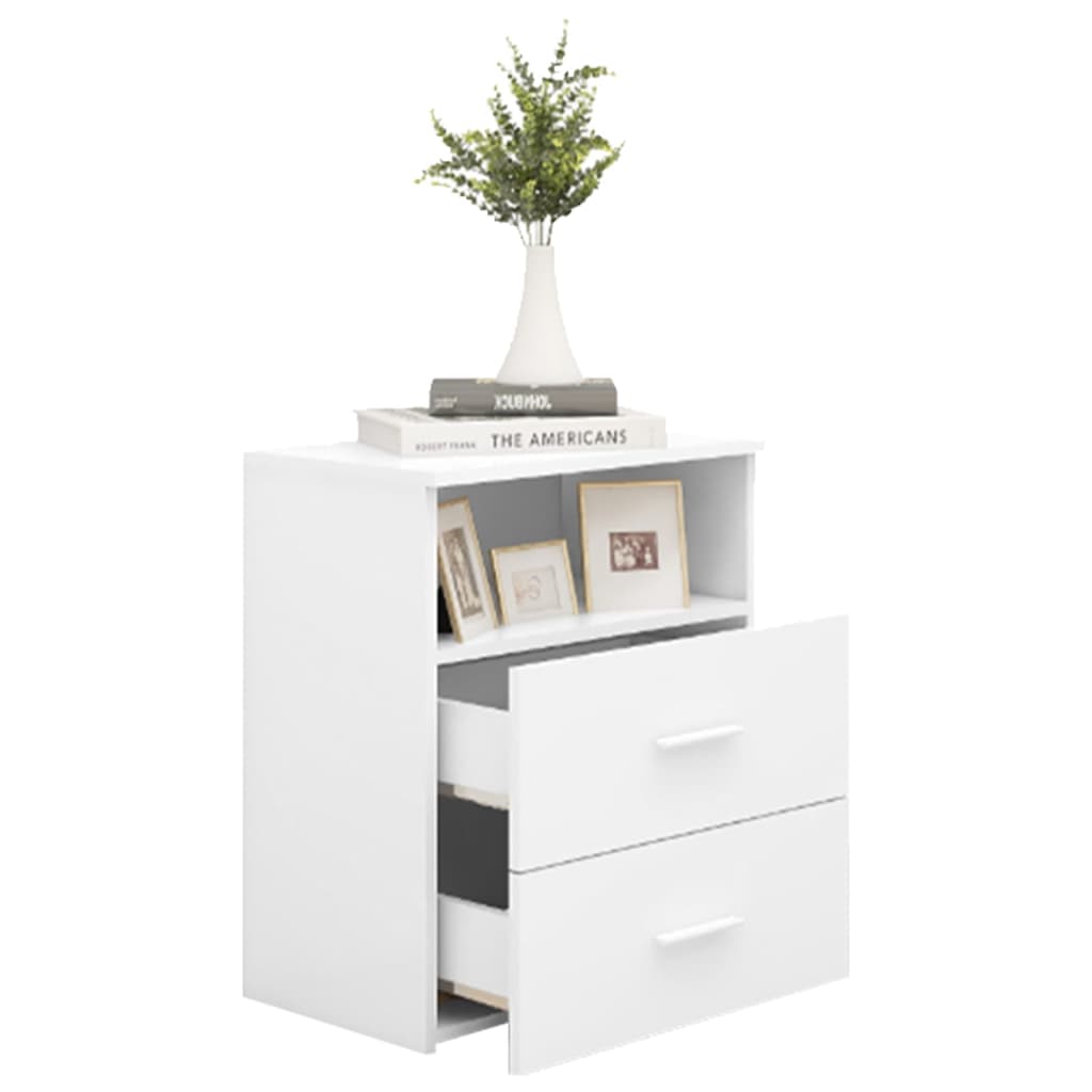 vidaXL Noptiere, 2 buc., alb, 50x32x60 cm vidaXL Noptiere, 2 buc., alb, 50x32x60 cm
