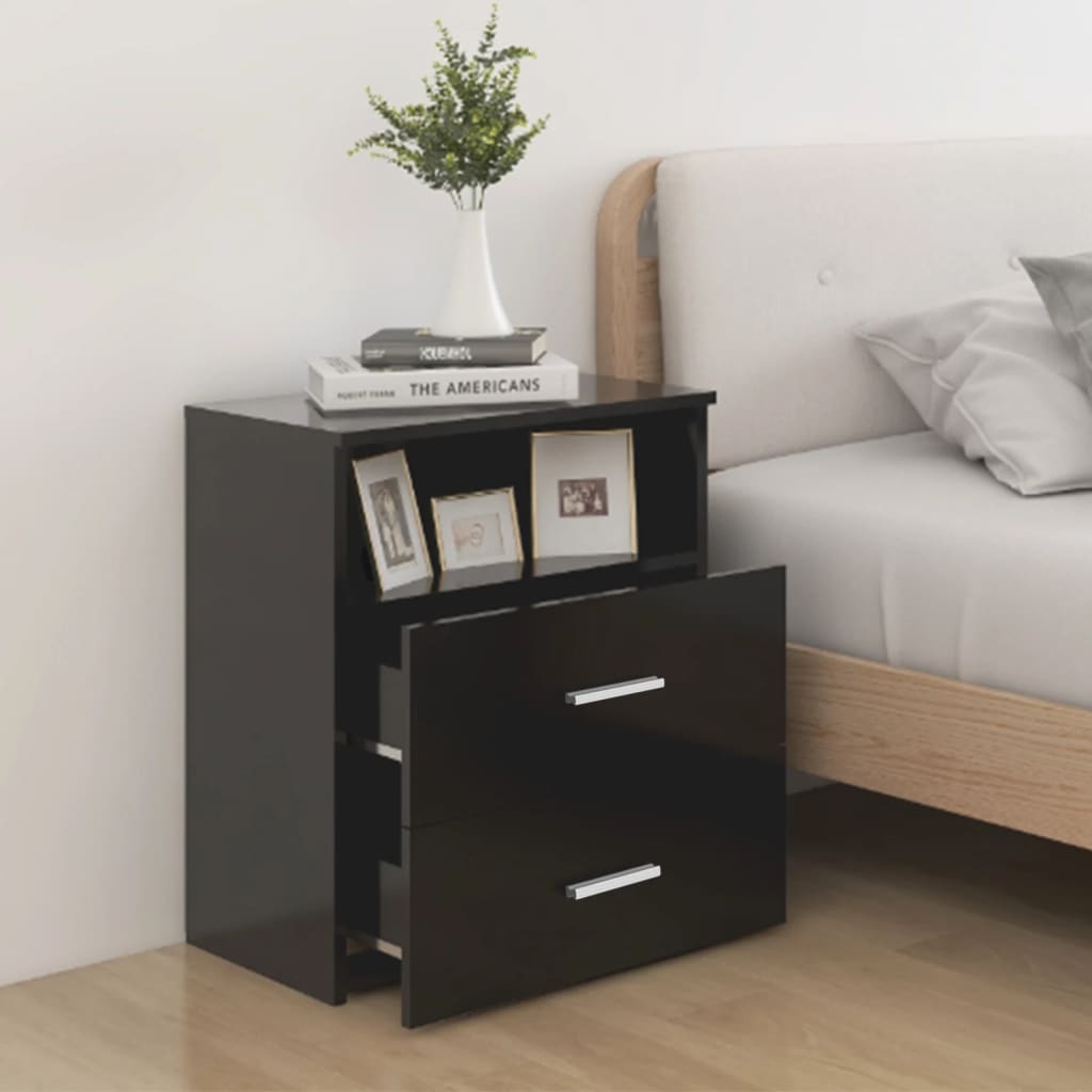 vidaXL Noptiere, 2 buc., negru, 50x32x60 cm vidaXL Noptiere, 2 buc., negru, 50x32x60 cm