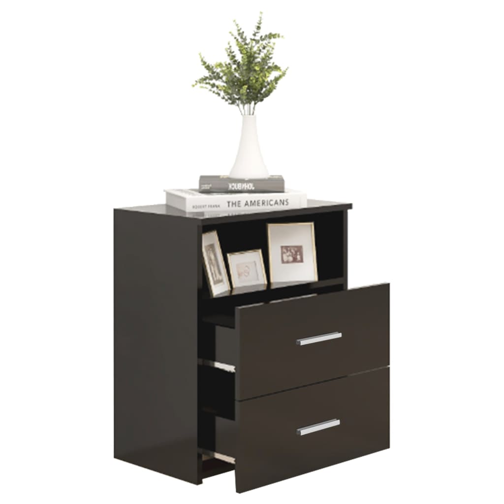 vidaXL Noptiere, 2 buc., negru, 50x32x60 cm vidaXL Noptiere, 2 buc., negru, 50x32x60 cm