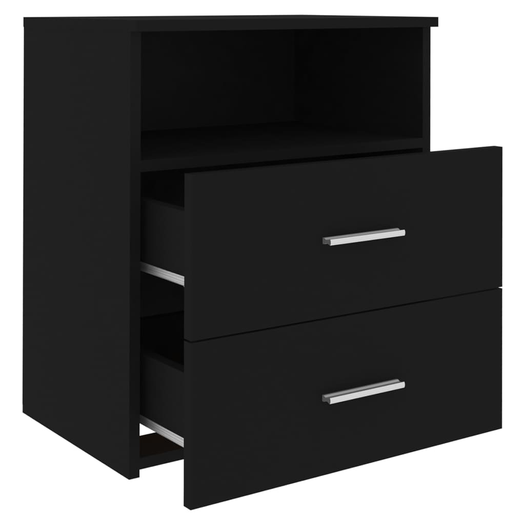 vidaXL Noptiere, 2 buc., negru, 50x32x60 cm vidaXL Noptiere, 2 buc., negru, 50x32x60 cm