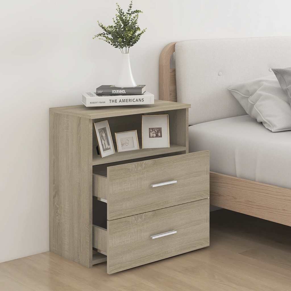 vidaXL Noptiere, 2 buc., stejar sonoma, 50x32x60 cm vidaXL Noptiere, 2 buc., stejar sonoma, 50x32x60 cm