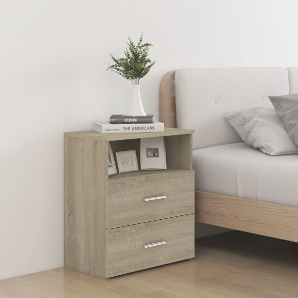 vidaXL Noptiere, 2 buc., stejar sonoma, 50x32x60 cm vidaXL Noptiere, 2 buc., stejar sonoma, 50x32x60 cm