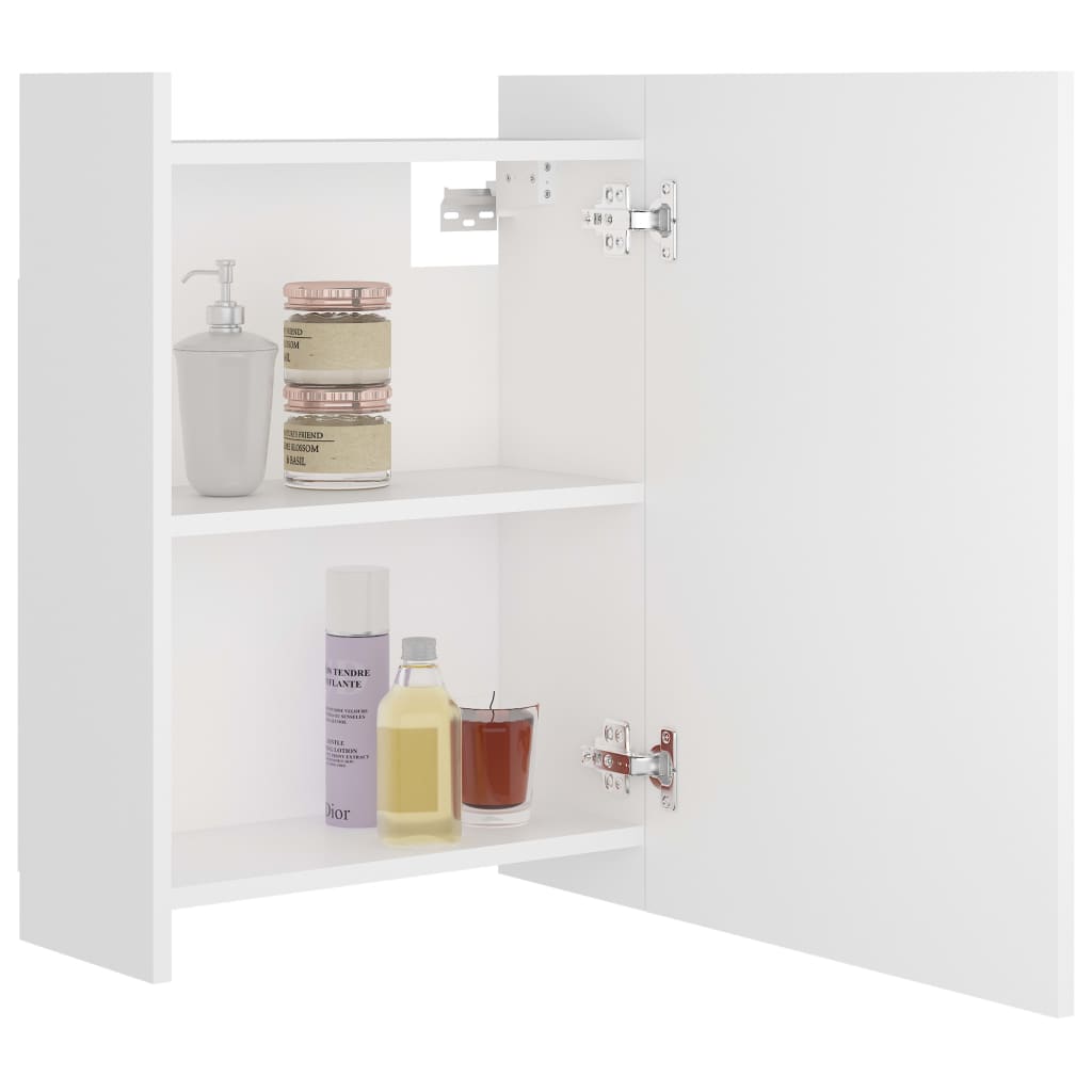 vidaXL Dulap de baie cu oglindă, alb, 62,5x20,5x64 cm, lemn prelucrat vidaXL Dulap de baie cu oglindă, alb, 62,5x20,5x64 cm, lemn prelucrat