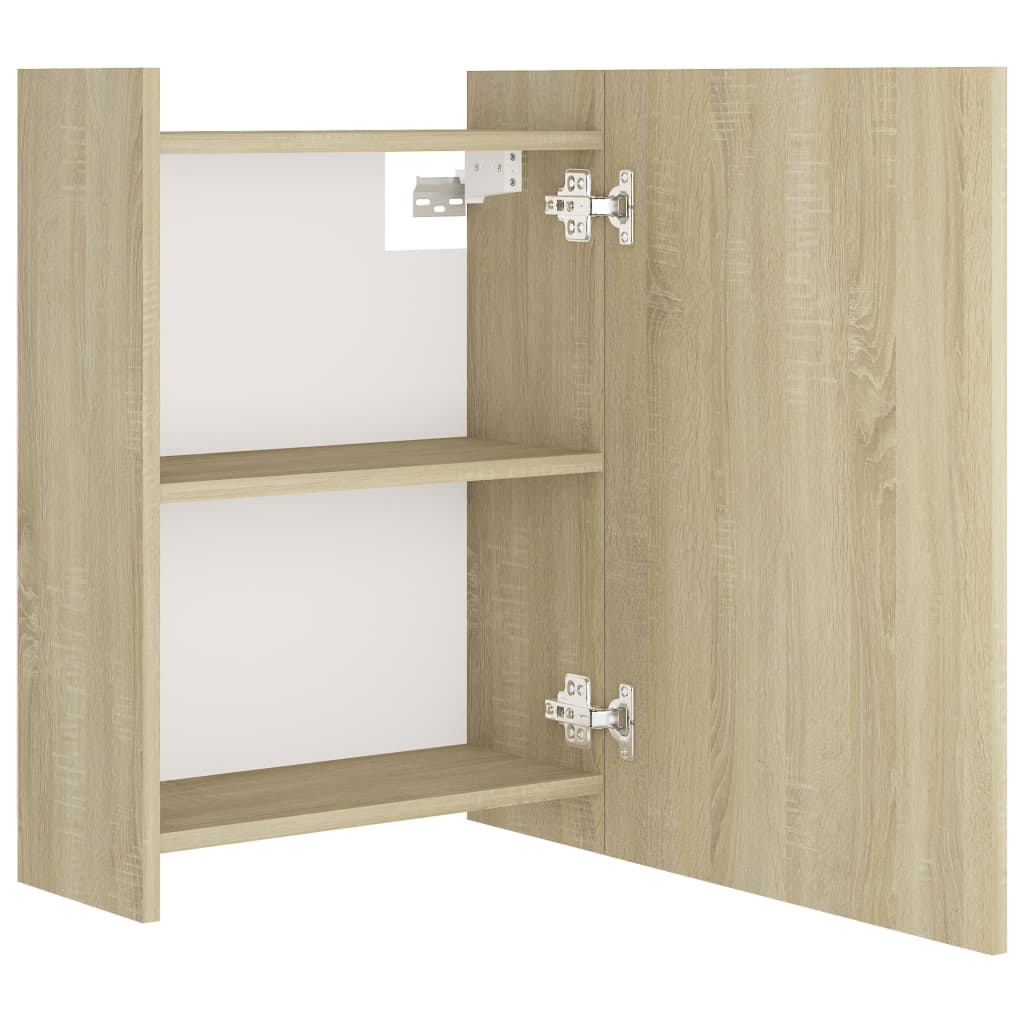 vidaXL Dulap baie cu oglindă, stejar Sonoma, 62,5x20,5x64 cm vidaXL Dulap baie cu oglindă, stejar Sonoma, 62,5x20,5x64 cm