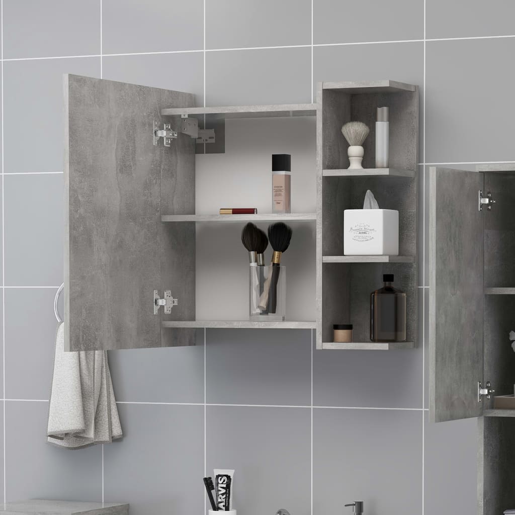 vidaXL Dulap de baie cu oglindă, gri beton, 62,5 x 20,5 x 64 cm vidaXL Dulap de baie cu oglindă, gri beton, 62,5 x 20,5 x 64 cm