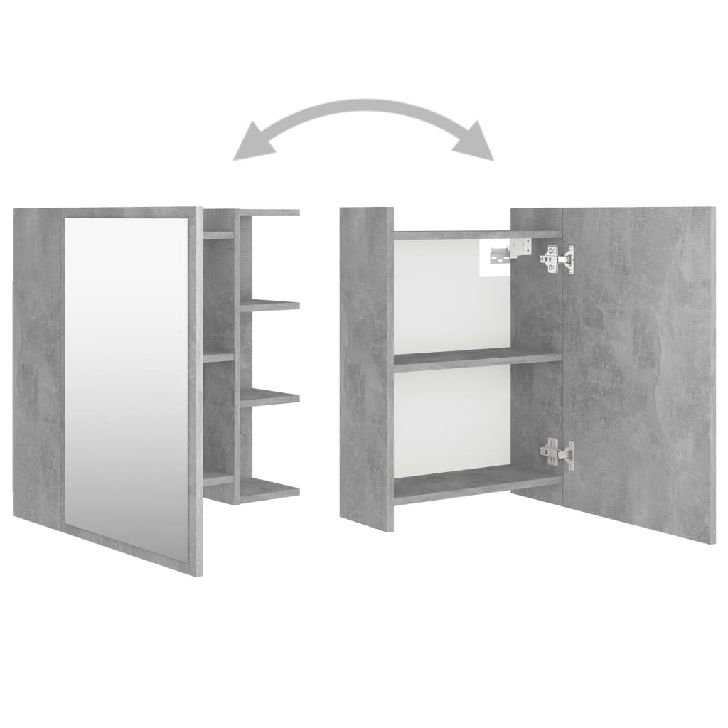 vidaXL Dulap de baie cu oglindă, gri beton, 62,5 x 20,5 x 64 cm vidaXL Dulap de baie cu oglindă, gri beton, 62,5 x 20,5 x 64 cm