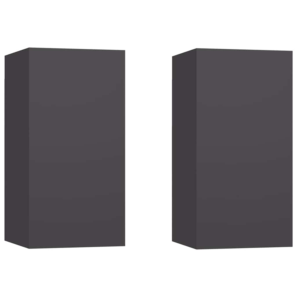 vidaXL Comode TV, 2 buc., gri, 30,5x30x60 cm, lemn prelucrat