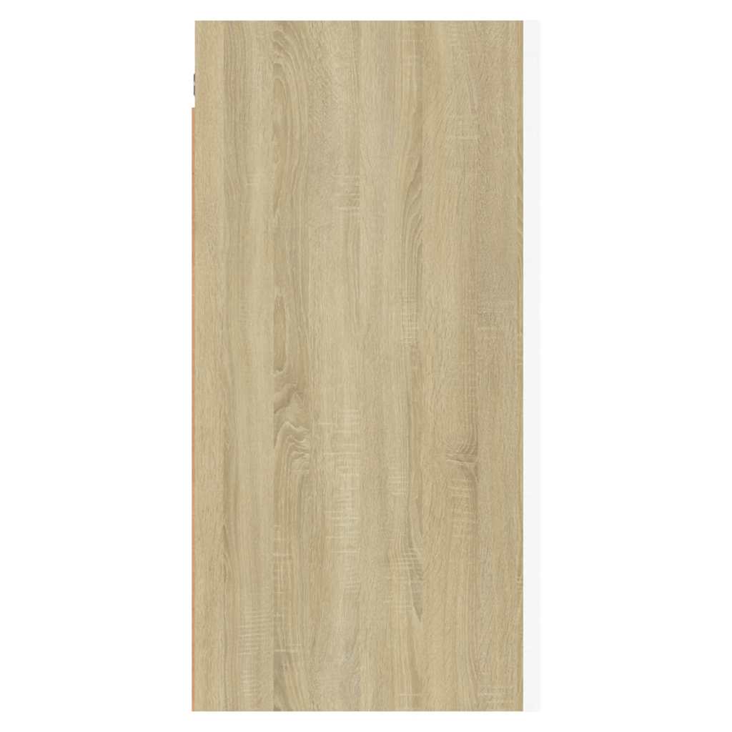 vidaXL Comodă TV, alb și stejar Sonoma, 30,5x30x60 cm, lemn prelucrat