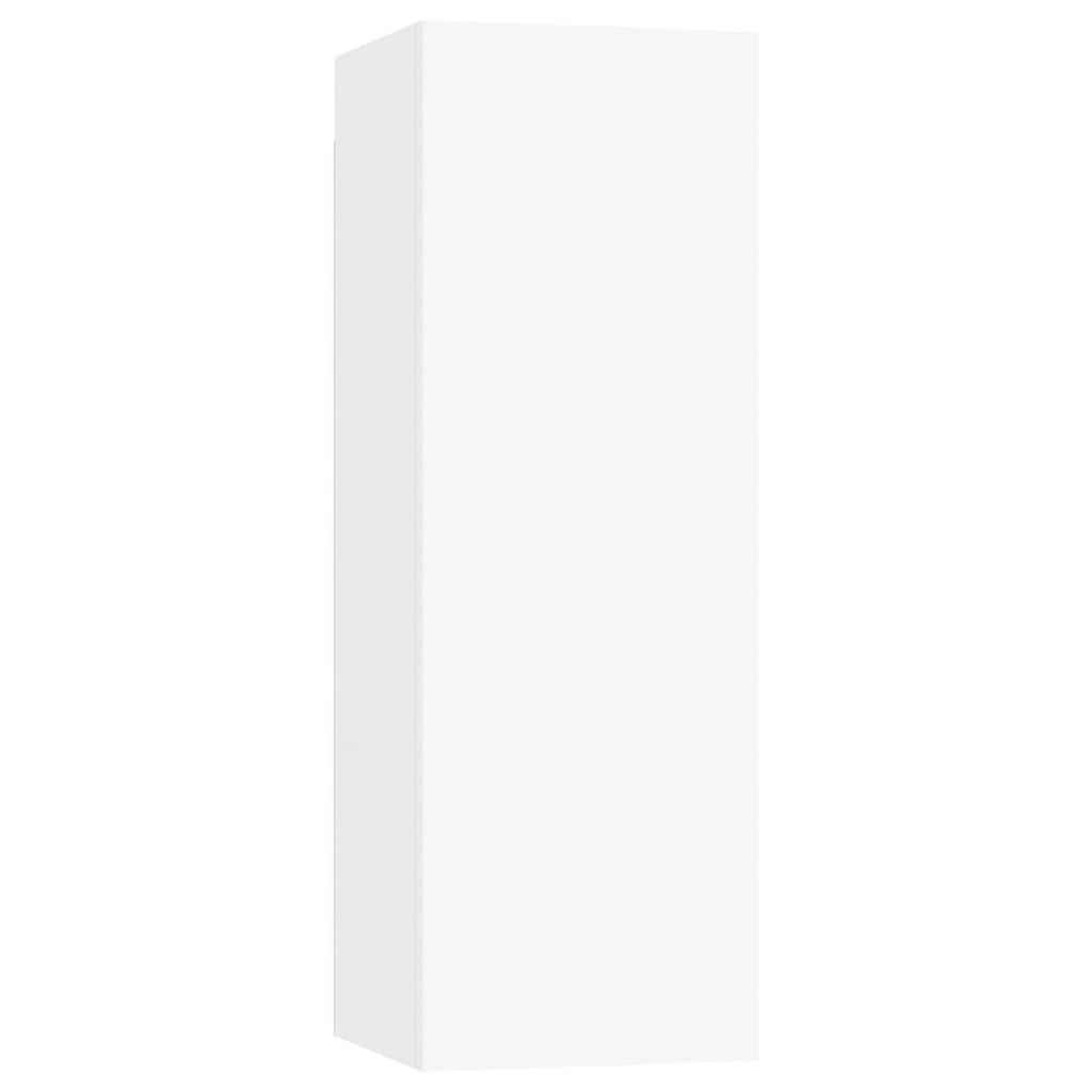 vidaXL Comode TV, 2 buc., alb, 30,5x30x90 cm, lemn prelucrat