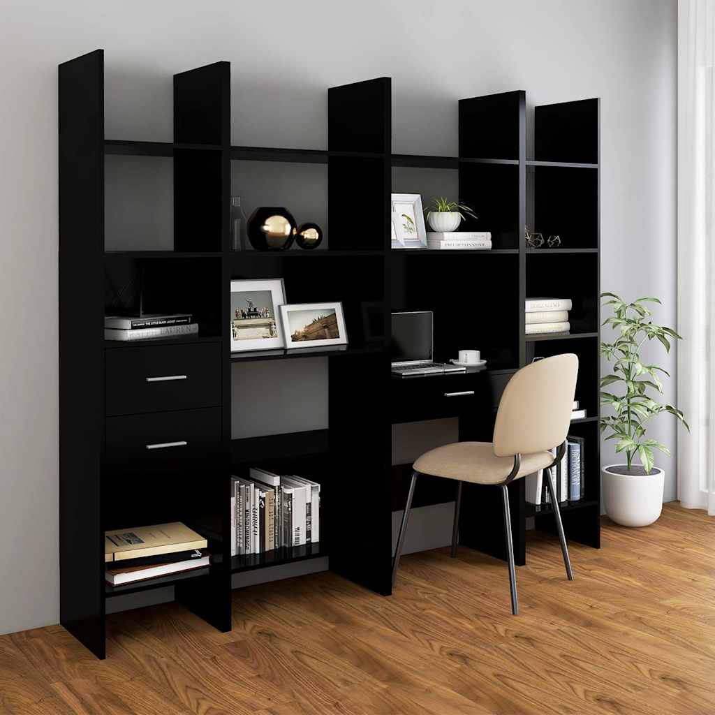 vidaXL Bibliotecă, negru, 60x35x180 cm, lemn prelucrat vidaXL Bibliotecă, negru, 60x35x180 cm, lemn prelucrat