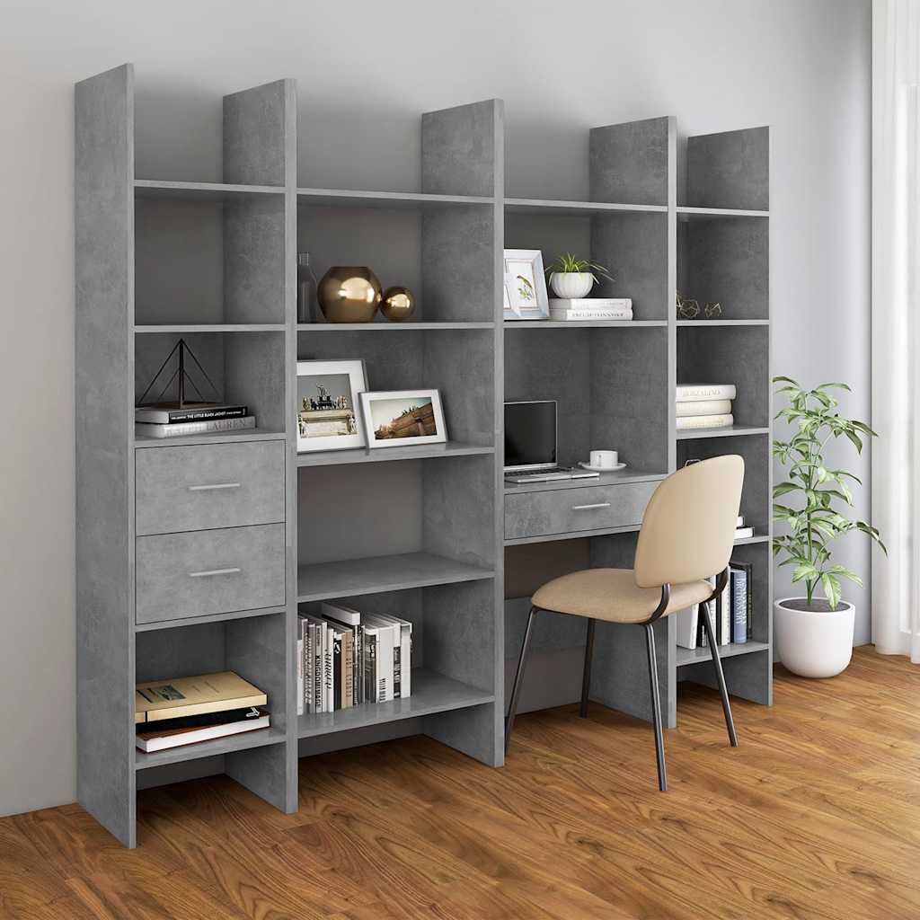 vidaXL Bibliotecă, gri beton, 60x35x180 cm, lemn prelucrat vidaXL Bibliotecă, gri beton, 60x35x180 cm, lemn prelucrat