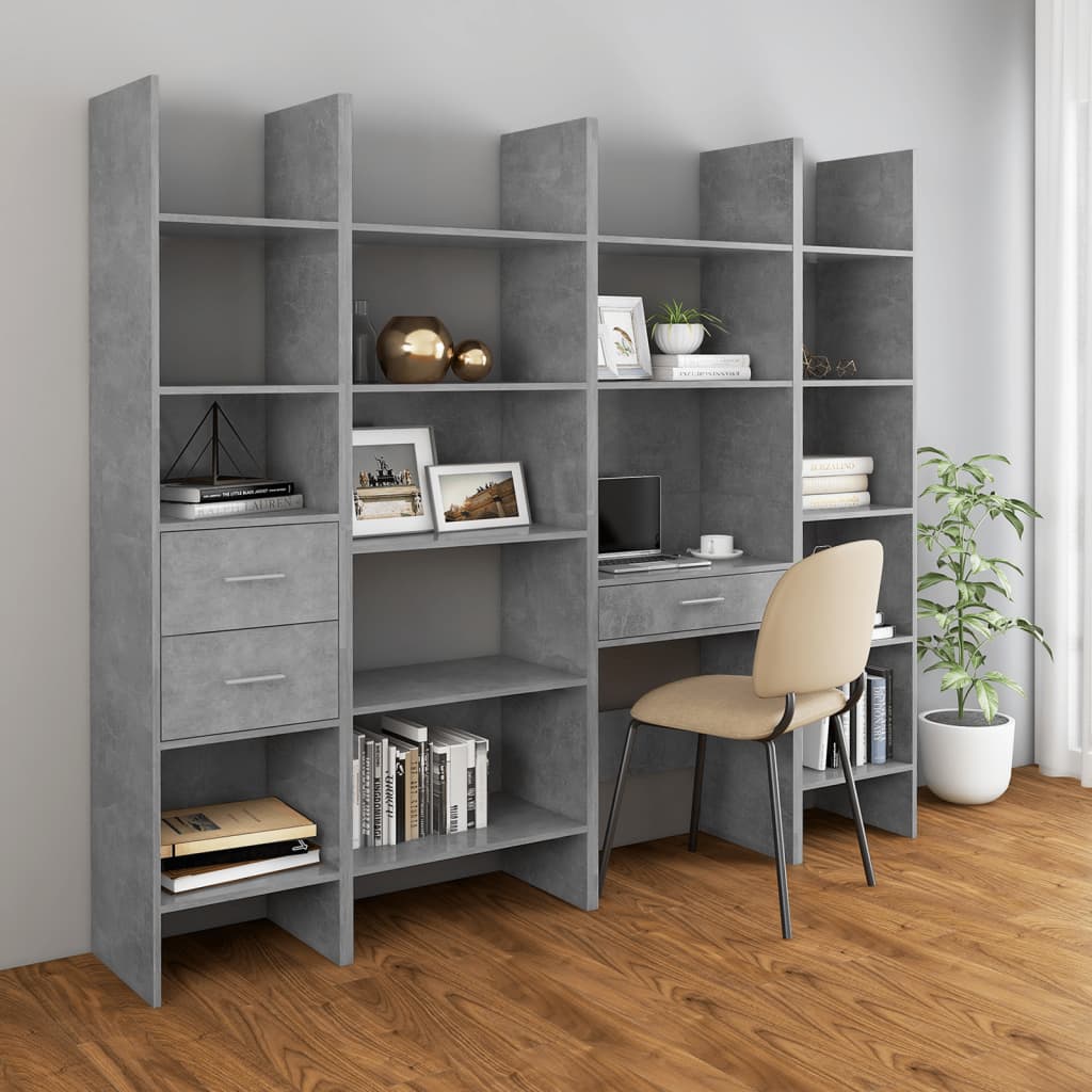 vidaXL Bibliotecă, gri beton, 40x35x180 cm, lemn prelucrat vidaXL Bibliotecă, gri beton, 40x35x180 cm, lemn prelucrat
