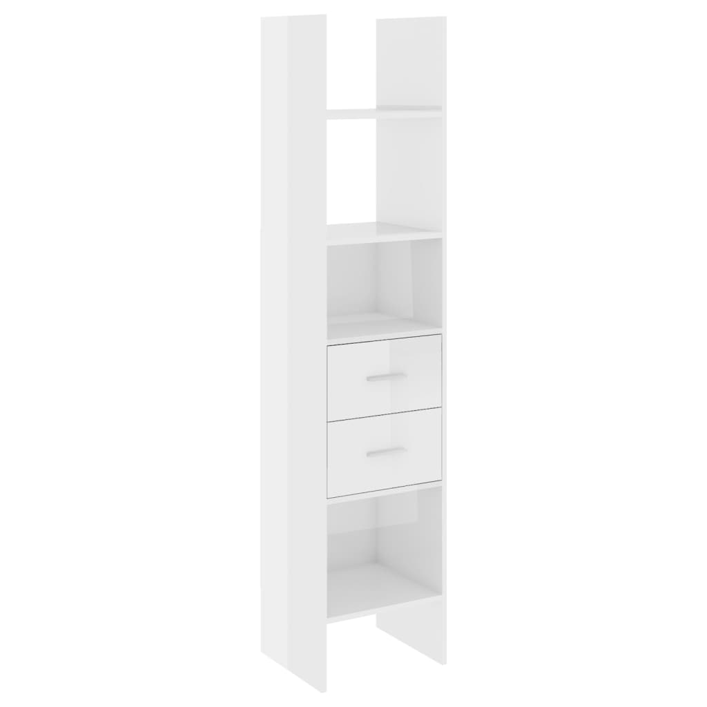 vidaXL Bibliotecă, alb extralucios, 40x35x180 cm, lemn prelucrat vidaXL Bibliotecă, alb extralucios, 40x35x180 cm, lemn prelucrat
