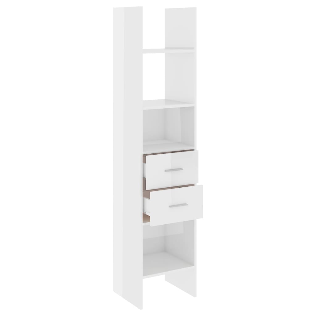 vidaXL Bibliotecă, alb extralucios, 40x35x180 cm, lemn prelucrat vidaXL Bibliotecă, alb extralucios, 40x35x180 cm, lemn prelucrat
