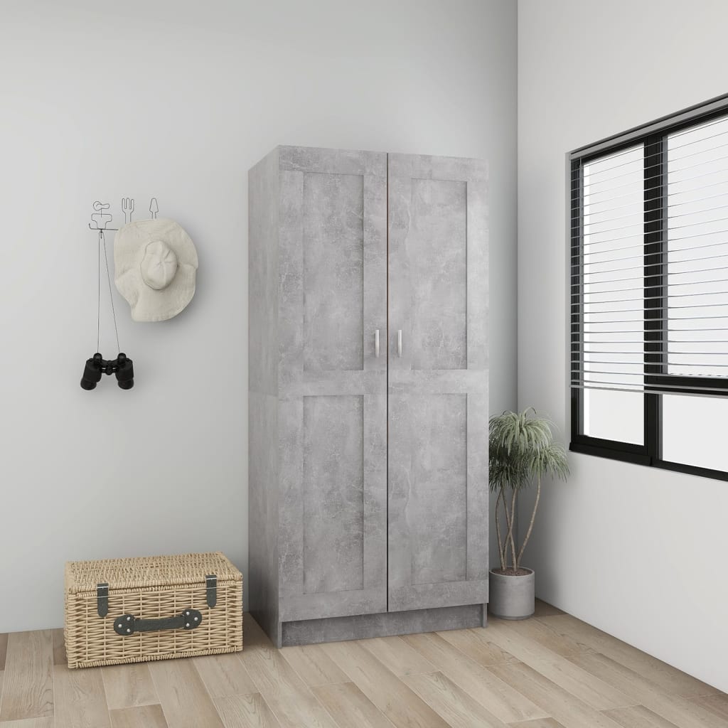 vidaXL Șifonier, gri beton, 82,5x51,5x180 cm, lemn prelucrat vidaXL Șifonier, gri beton, 82,5x51,5x180 cm, lemn prelucrat