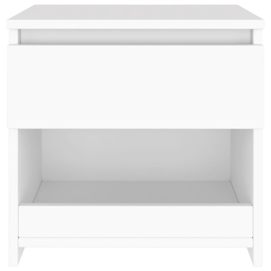 vidaXL Noptiere, 2 buc., alb, 40x30x39 cm, lemn prelucrat