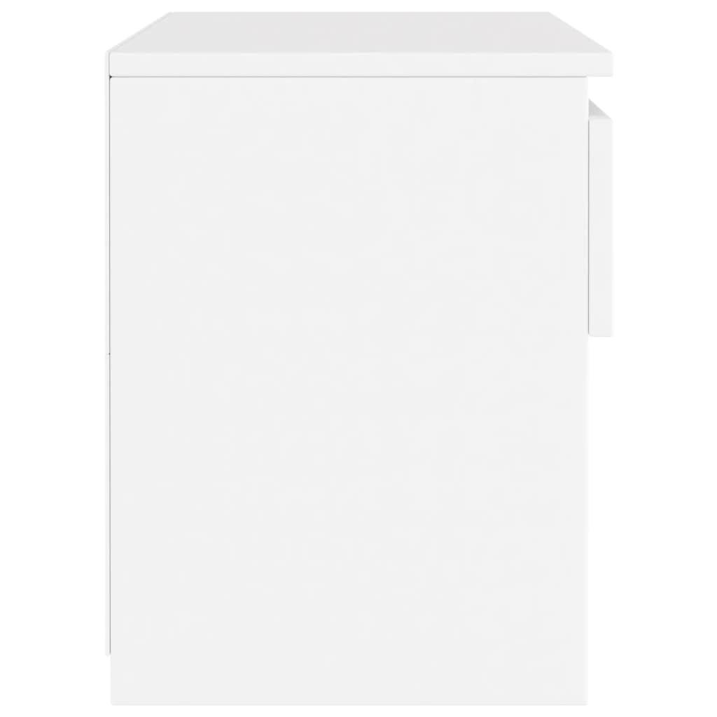 vidaXL Noptiere, 2 buc., alb, 40x30x39 cm, lemn prelucrat