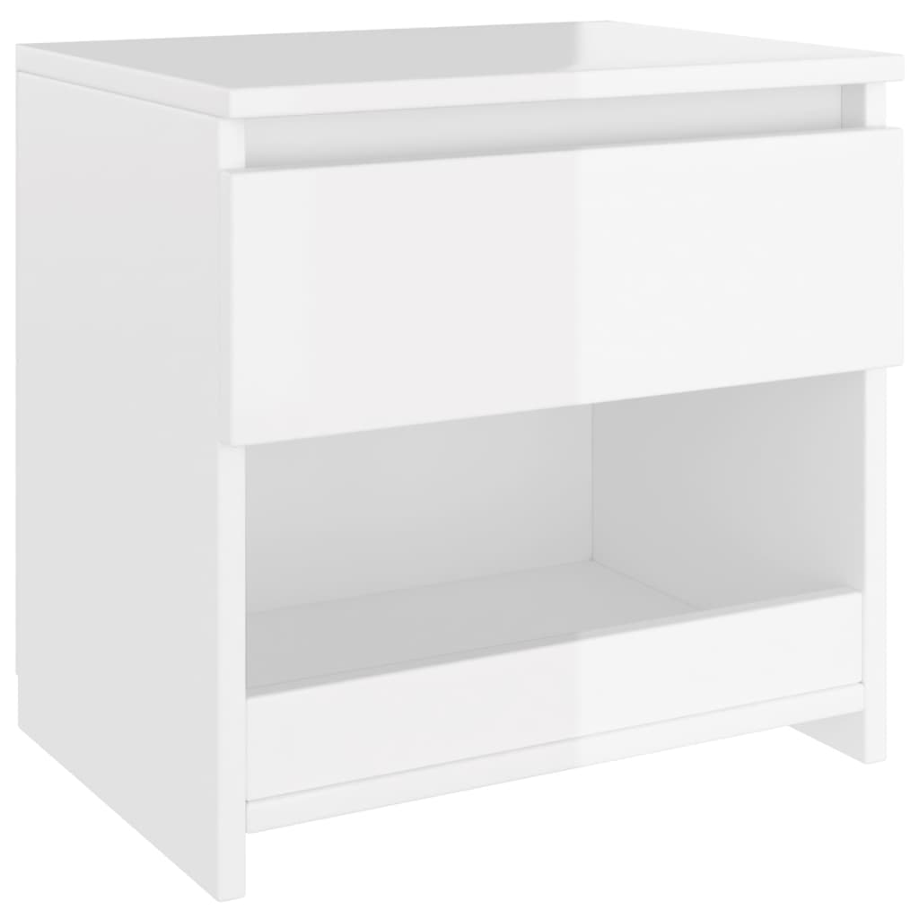 vidaXL Noptiere, 2 buc., alb extralucios, 40x30x39 cm, lemn prelucrat vidaXL Noptiere, 2 buc., alb extralucios, 40x30x39 cm, lemn prelucrat