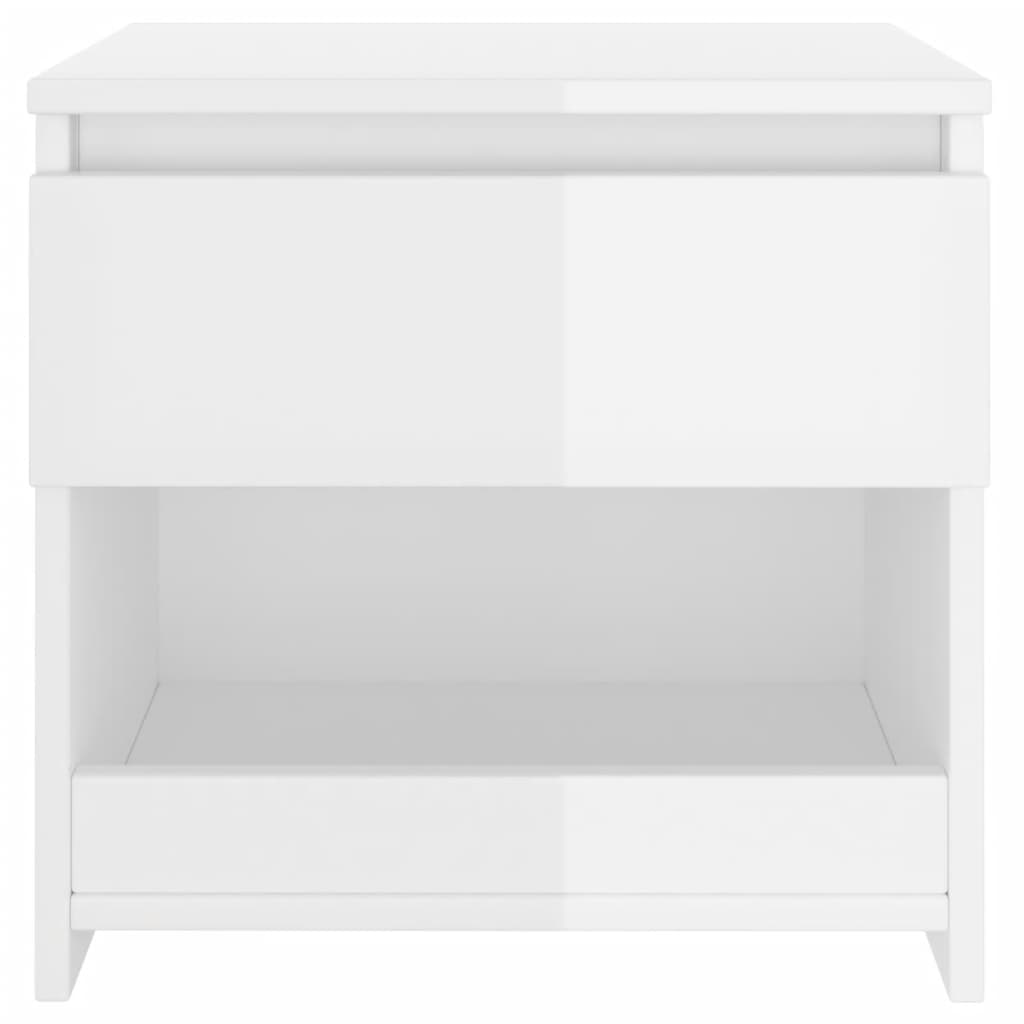 vidaXL Noptiere, 2 buc., alb extralucios, 40x30x39 cm, lemn prelucrat vidaXL Noptiere, 2 buc., alb extralucios, 40x30x39 cm, lemn prelucrat