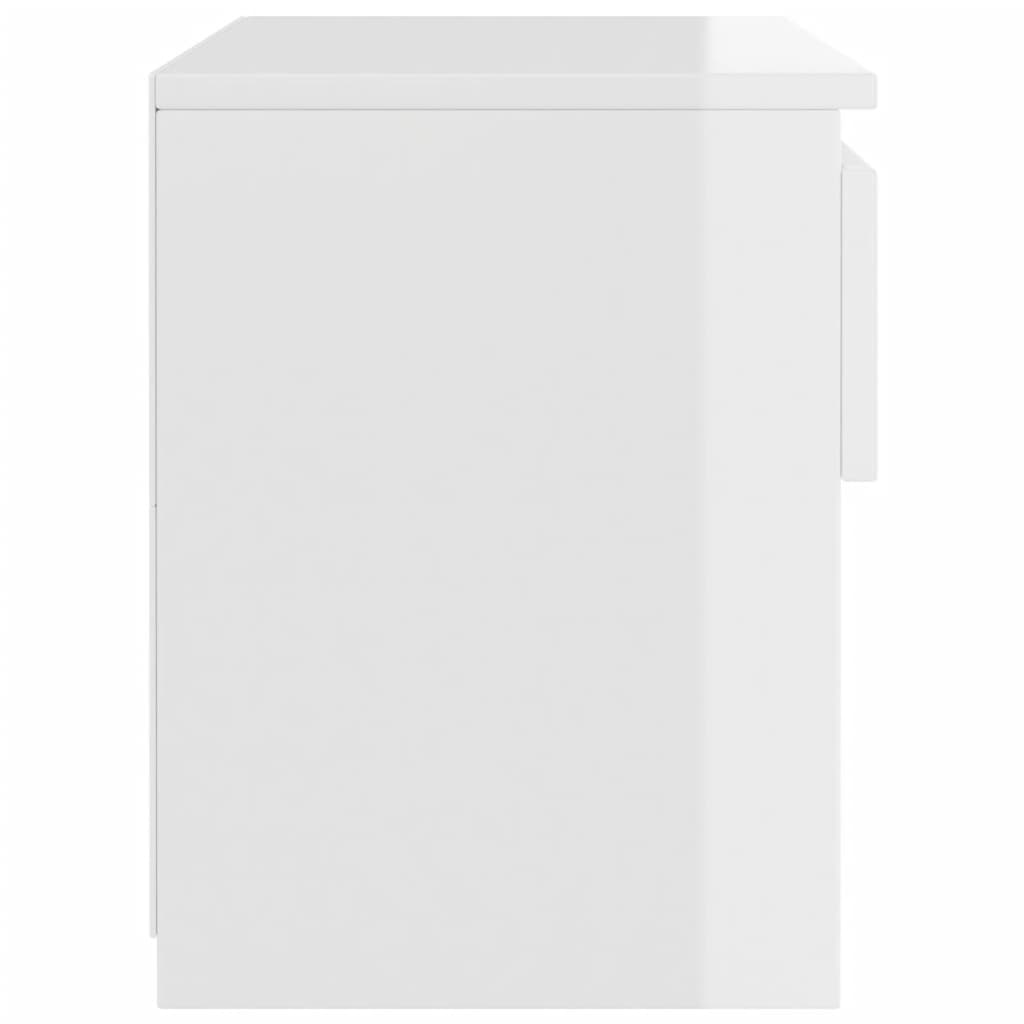 vidaXL Noptiere, 2 buc., alb extralucios, 40x30x39 cm, lemn prelucrat vidaXL Noptiere, 2 buc., alb extralucios, 40x30x39 cm, lemn prelucrat